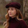 bridgemoor baker boy cap burgundy model