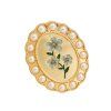 40624 c gold Forget Me Not Pearl Cameo Brooch 1