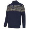 Pánský svetr Colonsay Fair Isle se 1/4 zipem Navy
