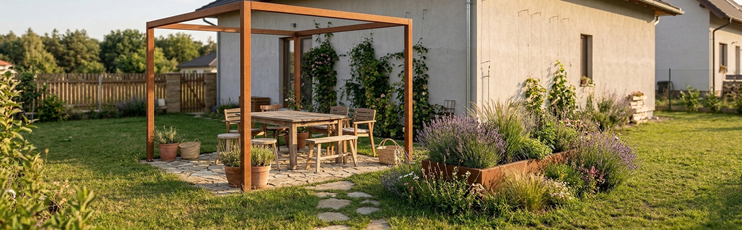 Cortenový pergolový rám