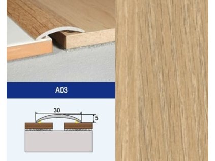 Podlahovy profil Effector A03 prechod nalepovaci 30 Dub Prirodny