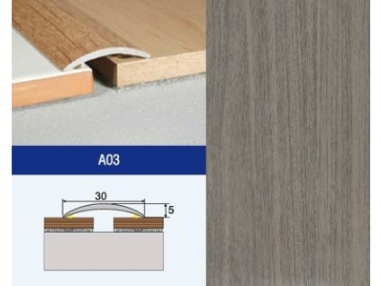 Podlahovy profil Effector A03 prechod nalepovaci 30 Dub Verden