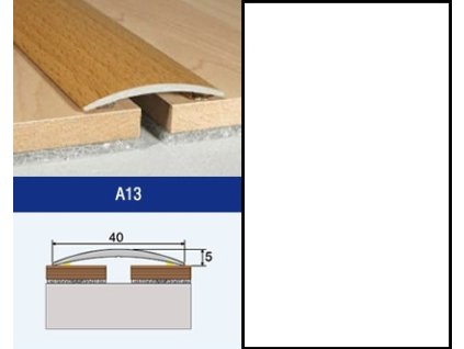 Podlahovy profil Effector A13 prechod nalepovaci 40 Biela Matna