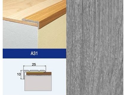 Podlahovy profil Effector A31 schod 25x10 Dub Tabacco