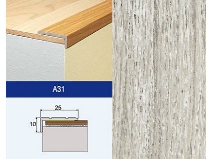 Podlahovy profil Effector A31 schod 25x10 Dub Malaga