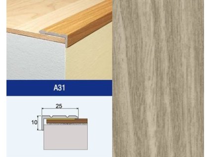 Podlahovy profil Effector A31 schod 25x10 Dub Arctic
