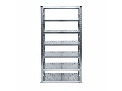 FP SYSTEMS – Kovový policový regál, 2500x1500x800 mm, 7 polic, základní