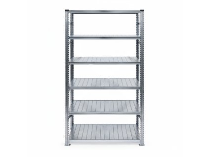 FP SYSTEMS – Kovový policový regál, 2500x600x500 mm, 6 polic, přídavný, pozink