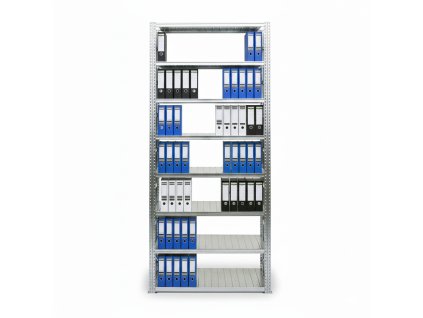 FP SYSTEMS – Archivní regál na šanony, 3028x1650x600 mm, 8 polic, základní