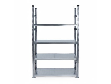 FP SYSTEMS – Kovový policový regál, 1972x900x320 mm, 4 police, základní, pozink