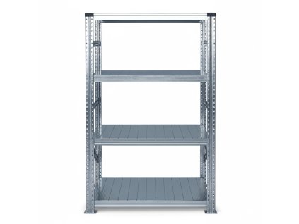 FP SYSTEMS – Kovový policový regál, 1576x600x400 mm, 4 police, základní, pozink