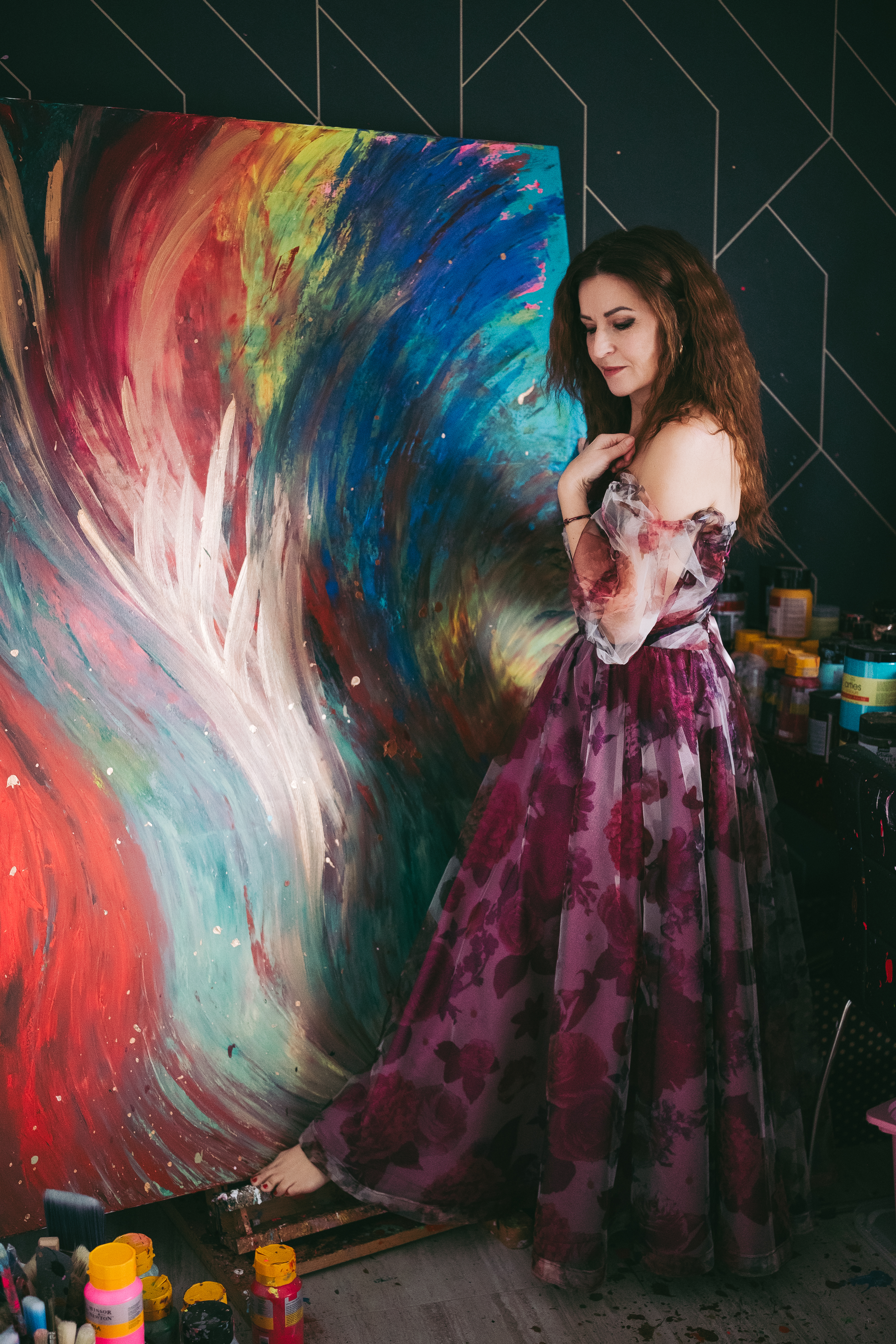 Ilona Fryštáková při tvorbě