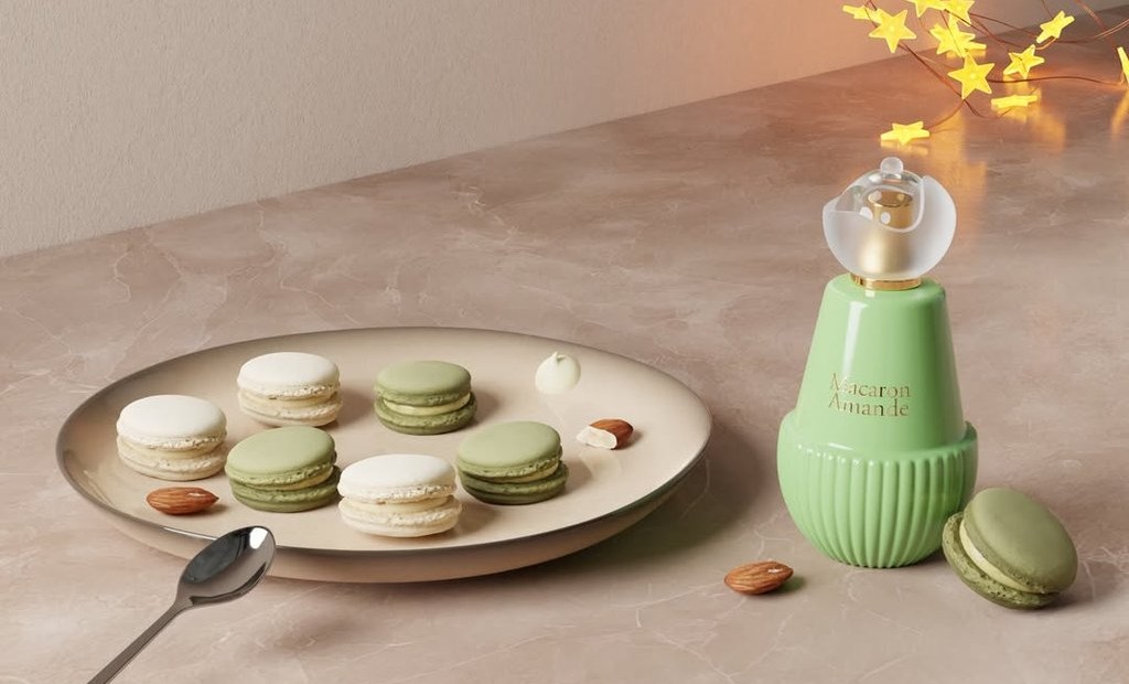 Pařížské odpolední čajové zastavení — mramorový stolek, porcelán a pastelové makronky