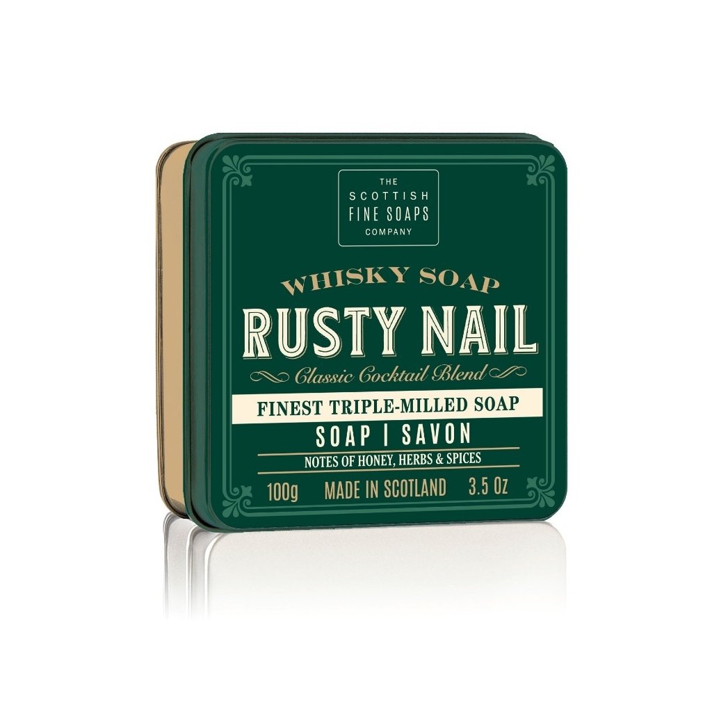 Scottish Fine Soaps Mýdlo v plechu - Whisky Rusty Nail - Med a Bylinky, 100g