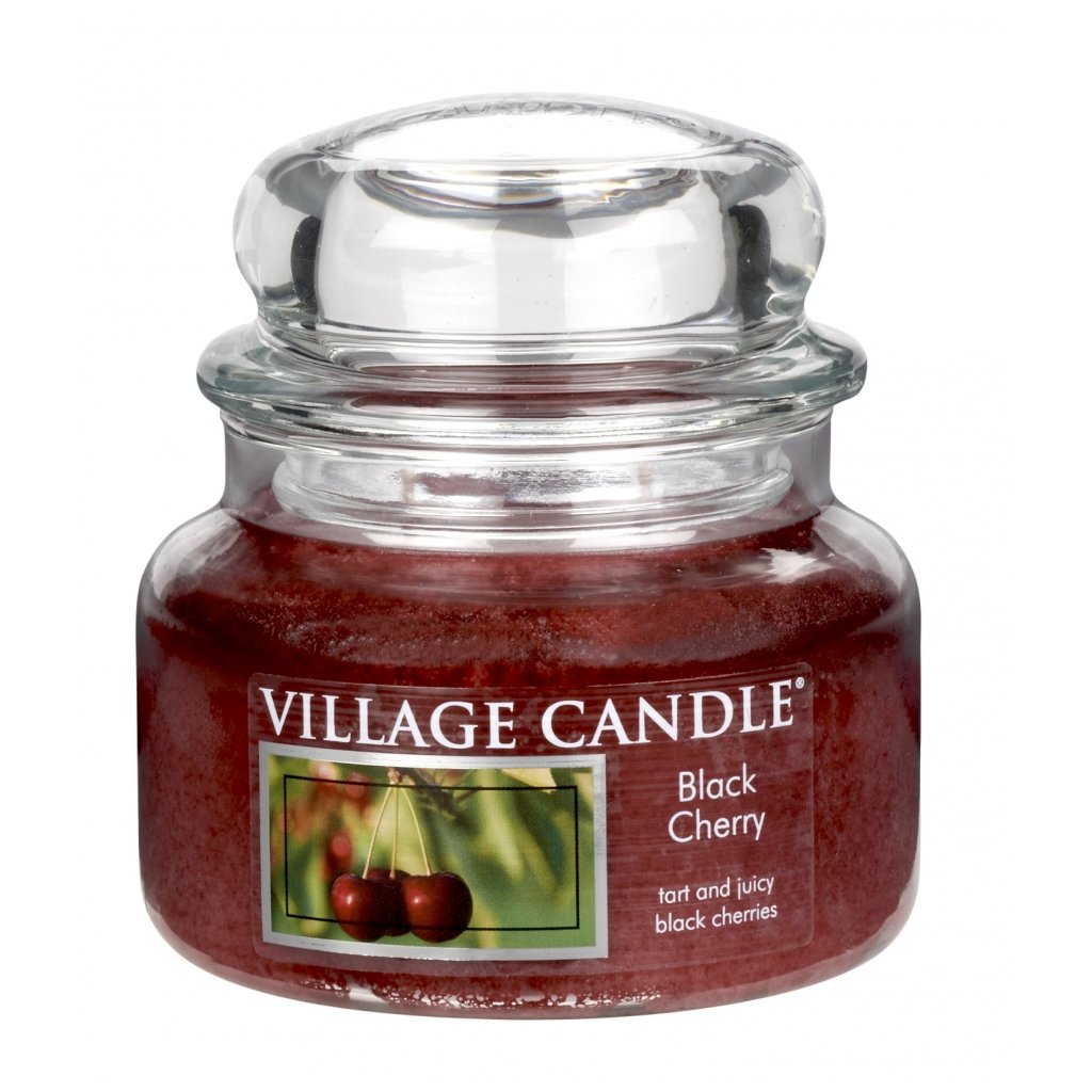 Village Candle Vonná svíčka ve skle, Černá třešeň - Black Cherry, malá