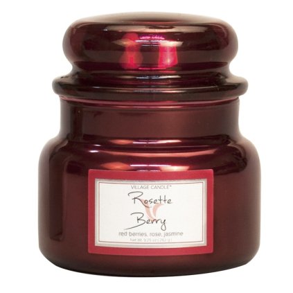 Village Candle Vonná svíčka ve skle, Růže a Červené Ovoce - Rosette Berry, 11oz