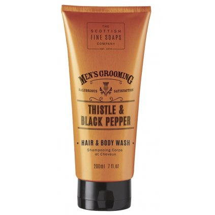 Thistle & Black Pepper  Pánský mycí gel na tělo a vlasy, 200 ml