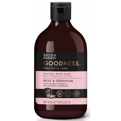 Goodness - Růže & Geranium  Pěna do koupele, 500 ml