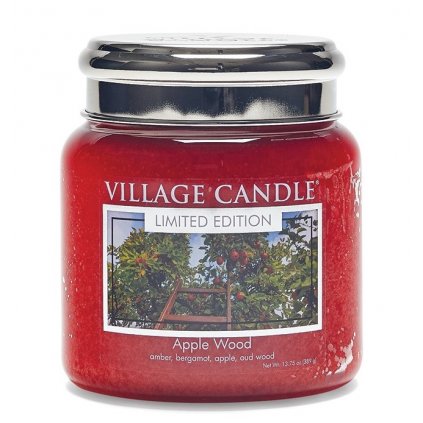 Village Candle Vonná svíčka ve skle, Jabloňové Dřevo - Apple Wood 16oz