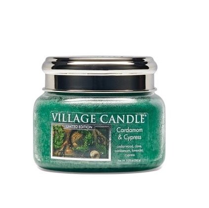 Village Candle Vonná svíčka ve skle, Kardamom a Cypřiš - Cardamom & Cypress 11oz
