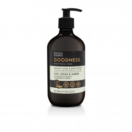Goodness - Oud, Cedr & Ambra  Krém na tělo a ruce, 500 ml