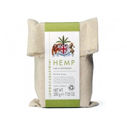 Tuhé konopné mýdlo - Limetka a Peppermint, 200g