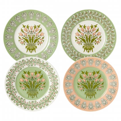 Porcelánové dezertní talíře - William Morris, 4ks