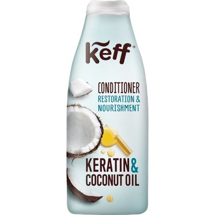 Keff Kondicionér pro poškozené vlasy - Keratin & Kokosový olej, 500ml