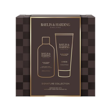 Black Pepper & Ginseng - sada s péčí o tělo, 2 ks praktický pánský kosmetický set s vůní černého pepře a ženšenu