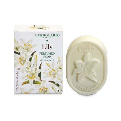 Lily tuhé mýdlo 125 g  Parfémované mýdlo s extraktem z lilie a bavlníkovým olejem