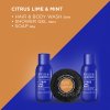 Citrus, Lime & Mint - sada s péčí o tělo a vlasy, 3 ks  hravé balení pánské kosmetiky v plechové dóze ve tvaru auta