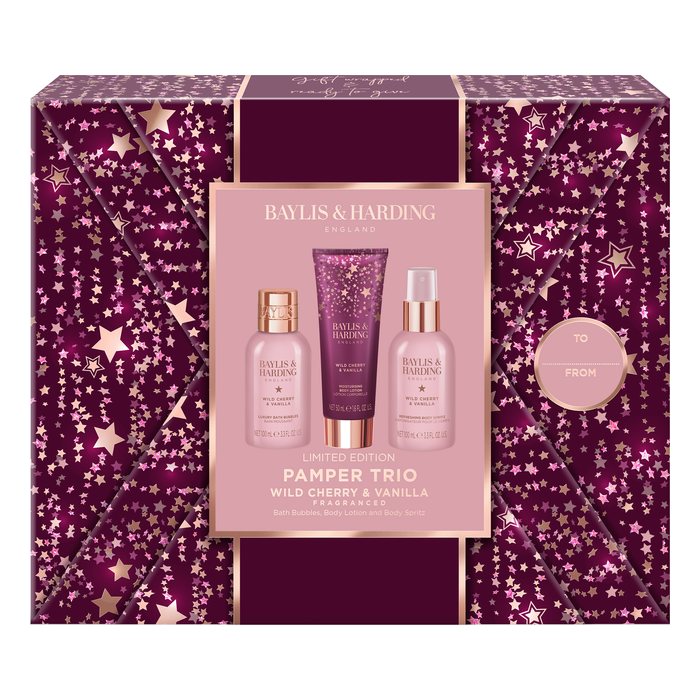 Wild Cherry & Vanilla Gift Wrapped Pamper Trio Gift Set