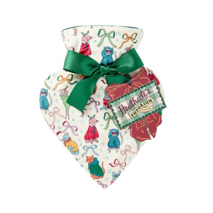 86330 heathcote ivory heart shaped hot water bottle velvet cover 480ml