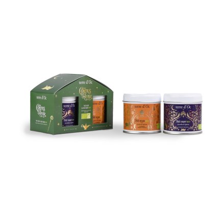 86855 terre d oc duo the vert menthe the noir poire epice 2x50g