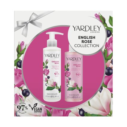 89939 yardley gift set english rose collection body wash lotion upr