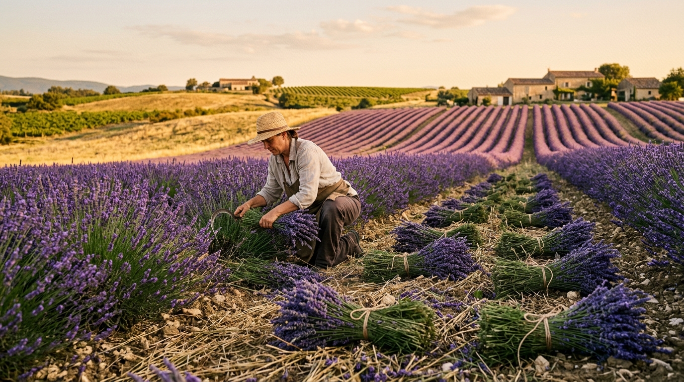 Zber levandule v Provence
