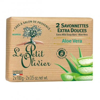 45479 1 le petit olivier extra jemne mydlo aloe vera 2x100g