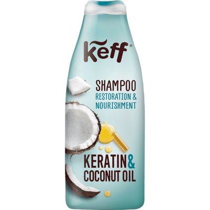 78408 keff sampon pro poskozene vlasy keratin kokosovy olej 500ml