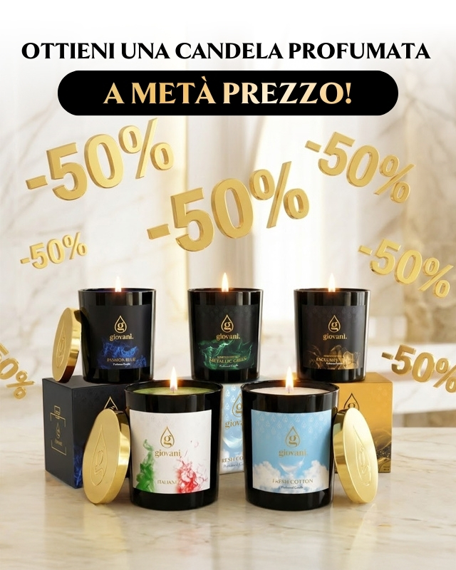 Candele profumate a metà prezzo!