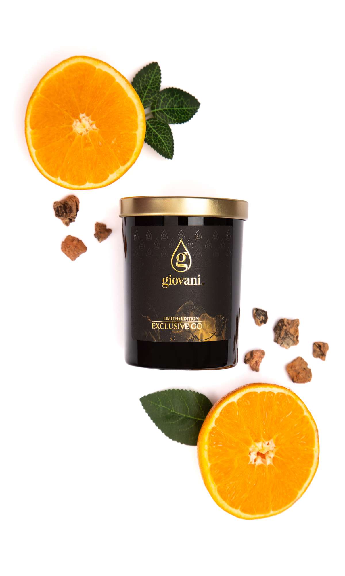 Exclusive Gold Candela profumata con stoppino in legno Giovani