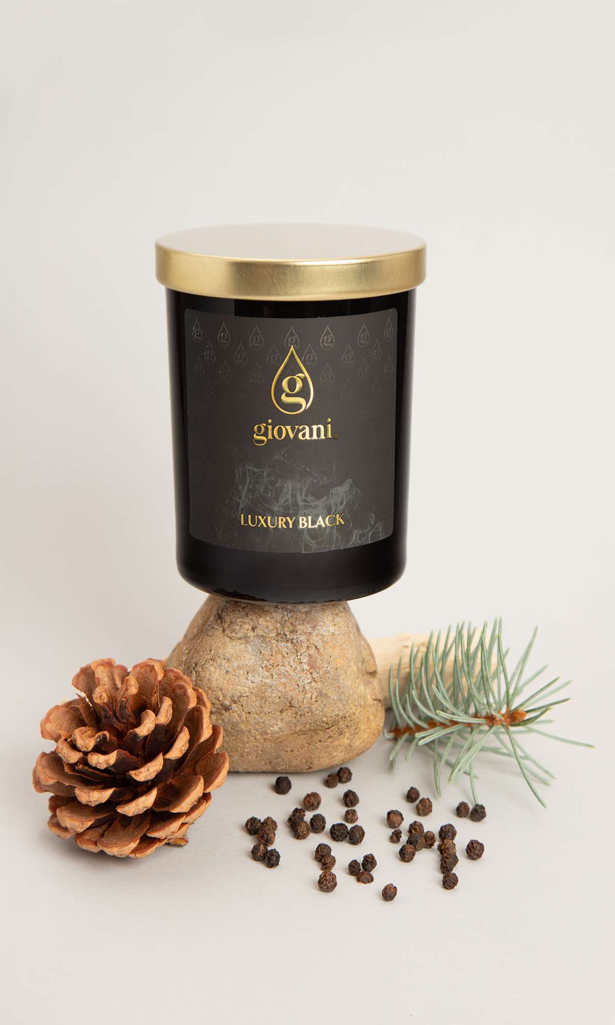 Candela profumata con stoppino scoppiettante Luxury Black
