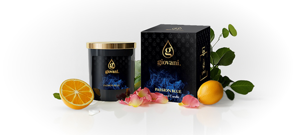 Una candela che profuma di profumo PASSION BLUE