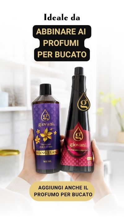Combinazione di gel lavante e profumo per bucato