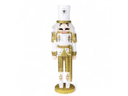 vanocni-dekorace-louskacek-zlato-bily-trpytivy-se-savli--30-cm-