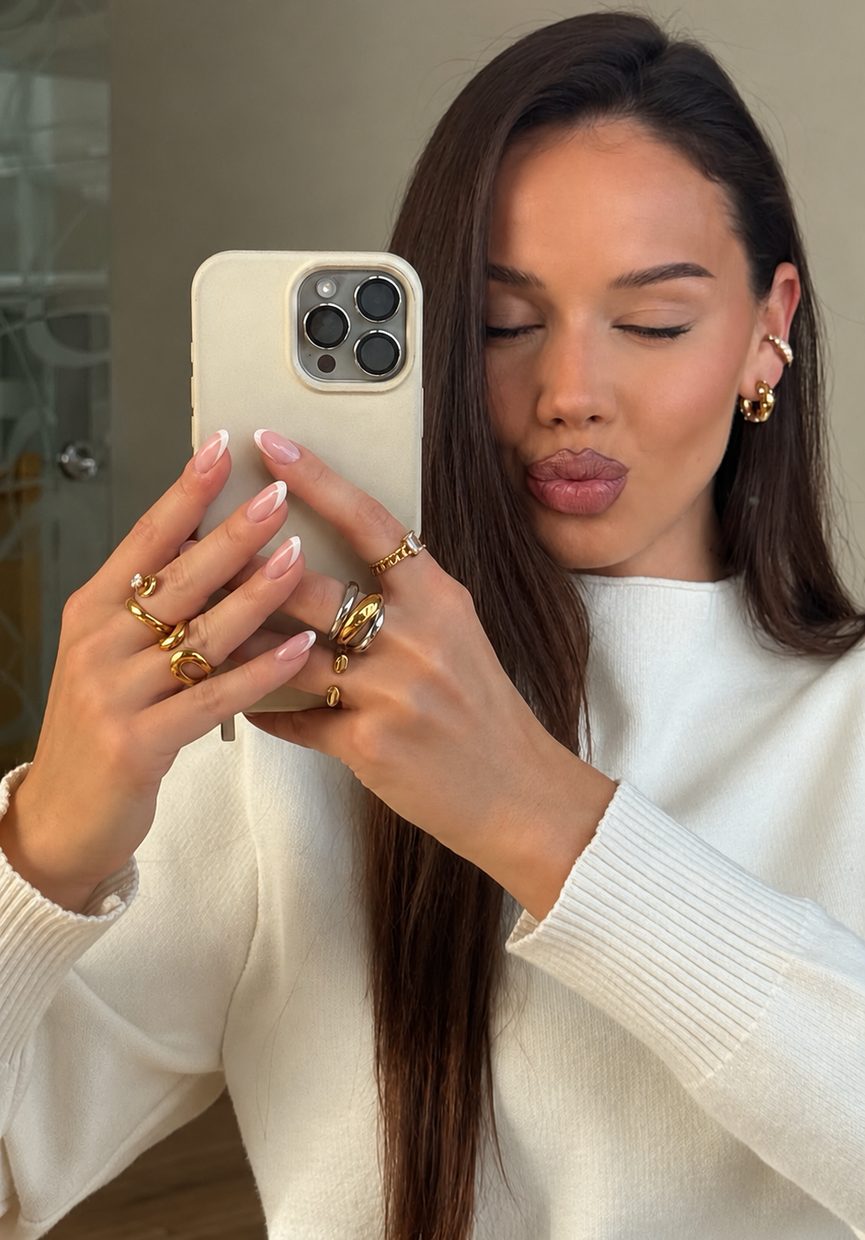 Gabriela Gašparová fotí selfie v zrcadle