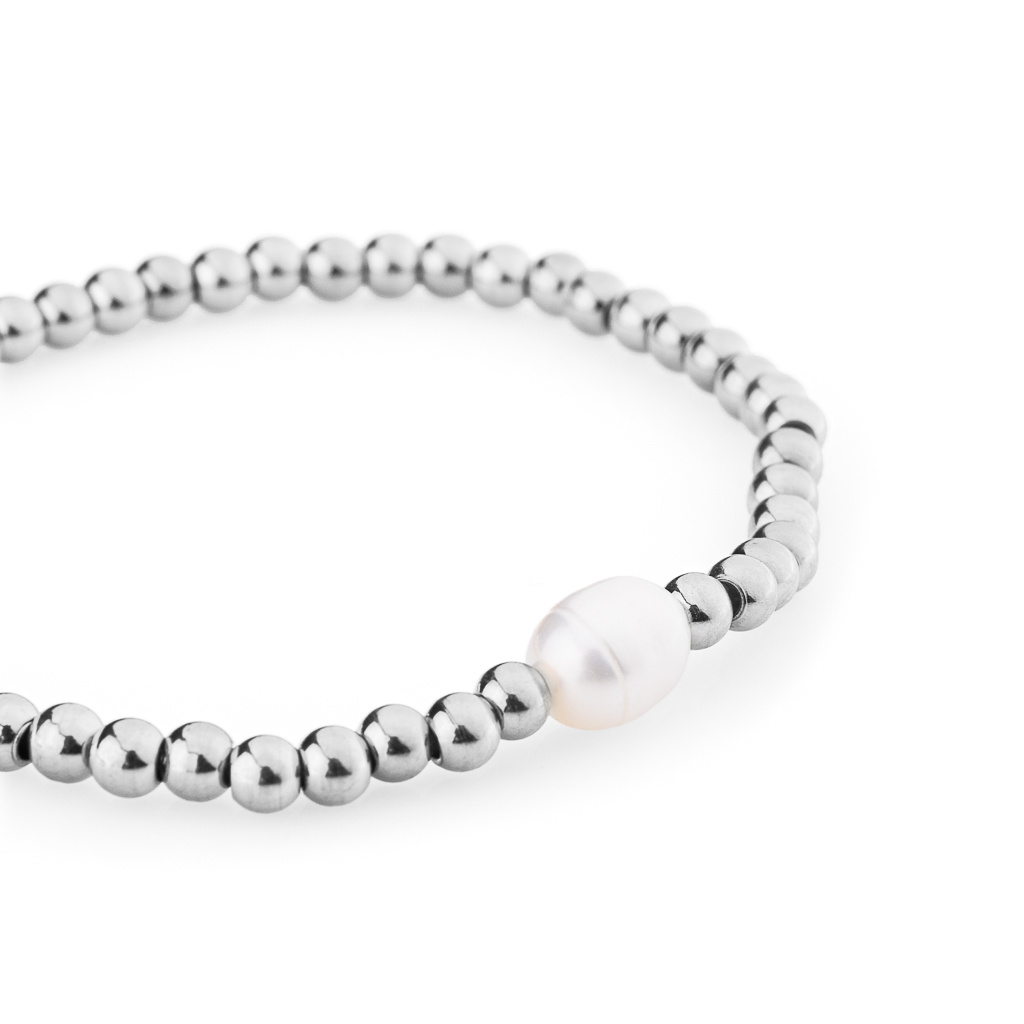 Vintage kuličkový náramek - stříbrný