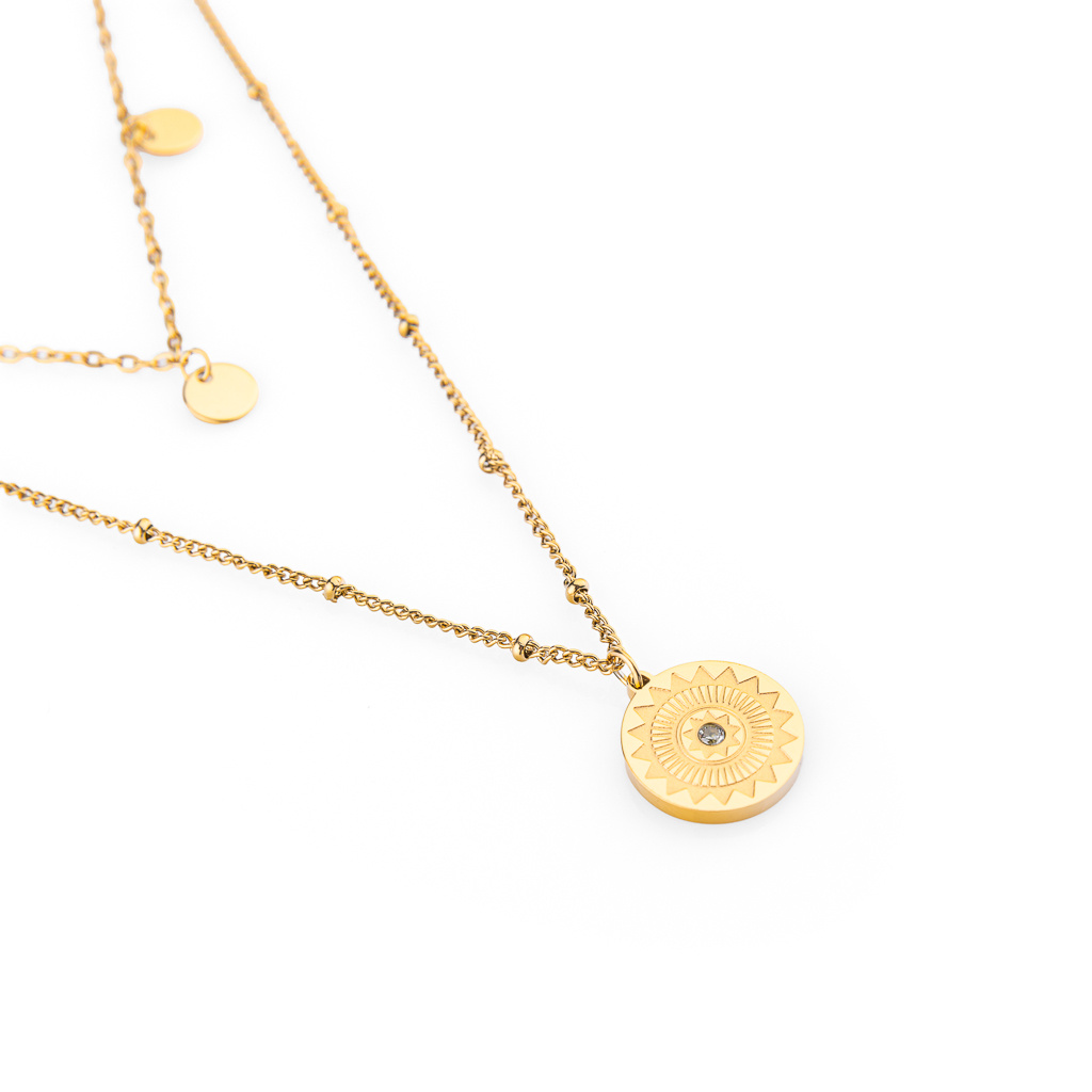 Vintage vrstvený náhrdelník - pozlacený