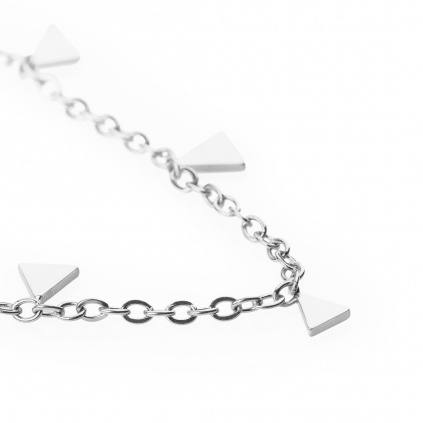 Minimalist náhrdelník s trojúhelníčky - stříbrný_1