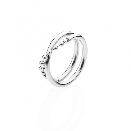 Perličkově zapletený prsten stříbrný