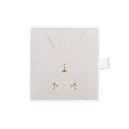 Pozlacený Diamond set náhrdelník a náušnice